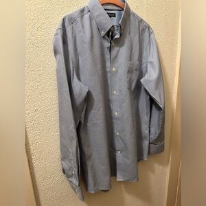 Banana Republic Dress Shirt Men  Blue/ White Cotton Long Sleeve Button Down Sz L